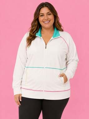 Fila Sport Women's White Full-Zip Track Jacket Size L